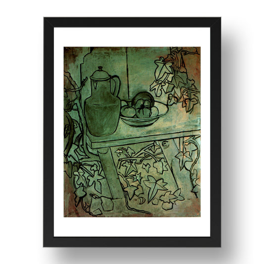 1920 Nature morte aux tomates (1920 Still Life with Tomatoes), vintage artwork by Pablo Picasso, A3 Size Reproduction Poster Print in 17x13" Black Frame