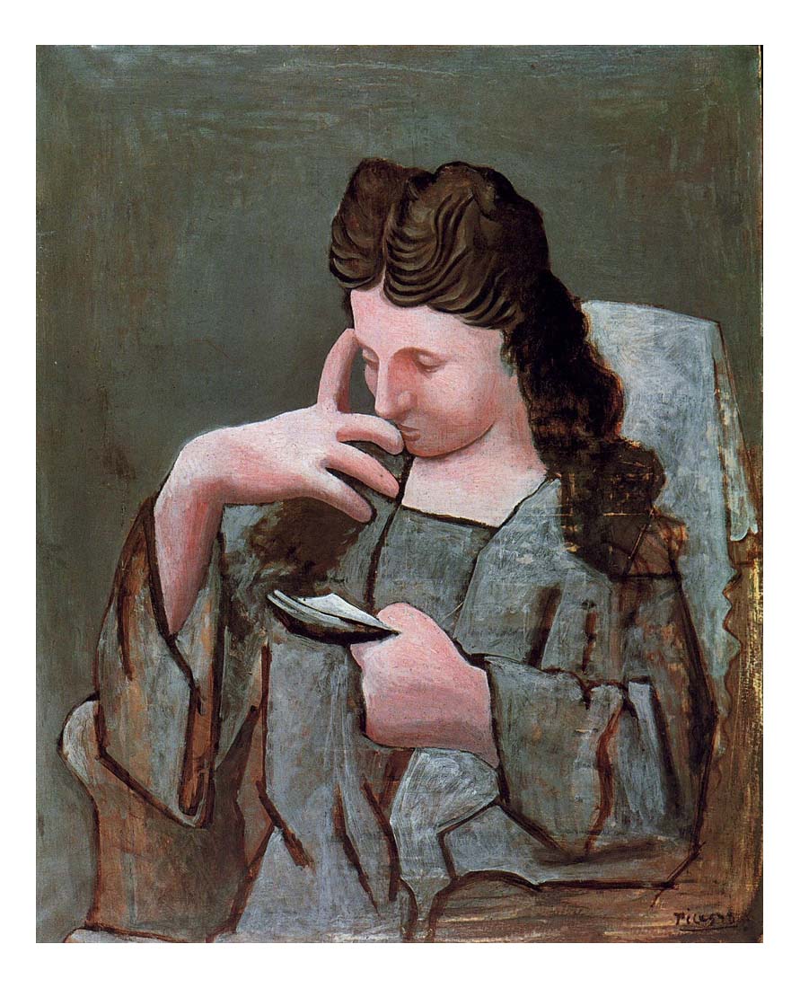 1920 Olga lisant assise dans un fauteuil by Pablo Picasso, vintage artwork, 16x12"(A3) Poster