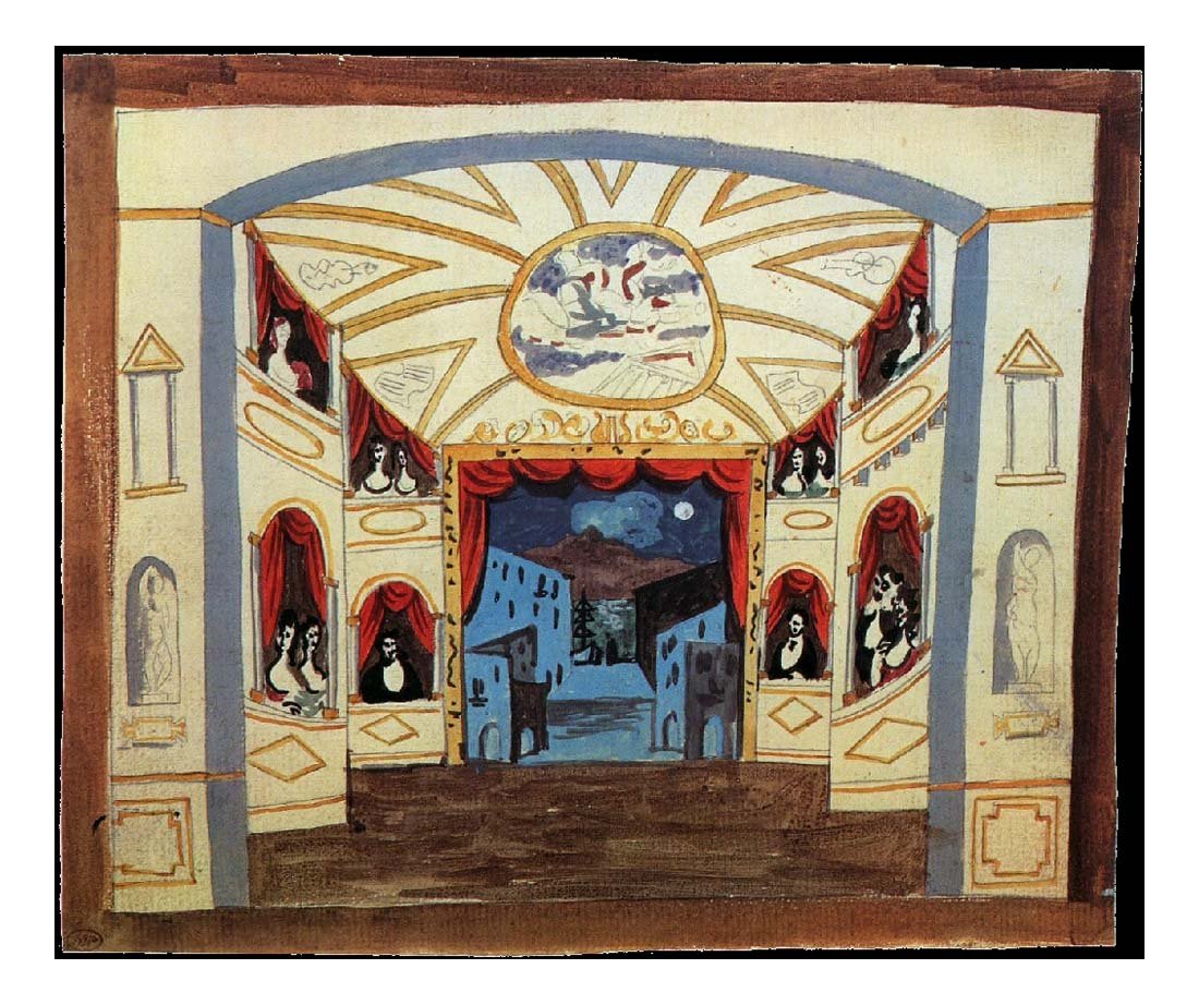 1920 Projet pour Pulcinella by Pablo Picasso, vintage artwork, 16x12"(A3) Poster