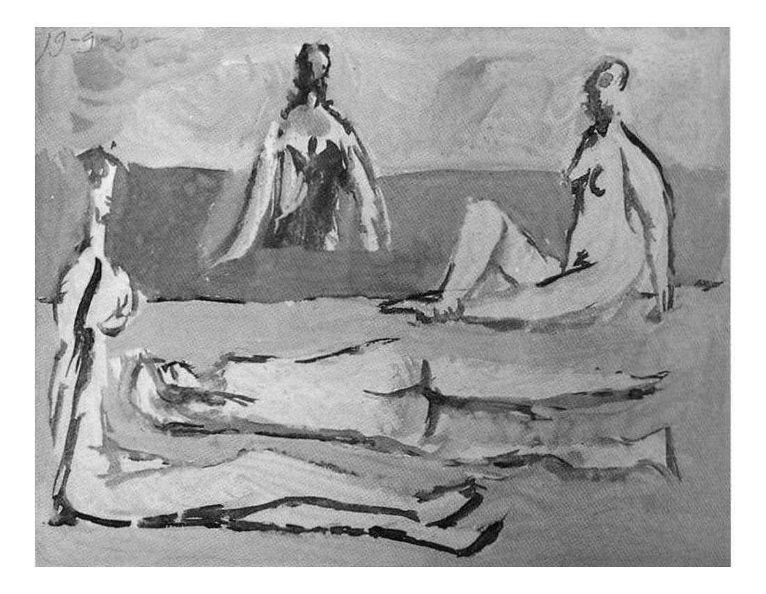 1920 Quatre baigneuses2 by Pablo Picasso, vintage artwork, 16x12"(A3) Poster