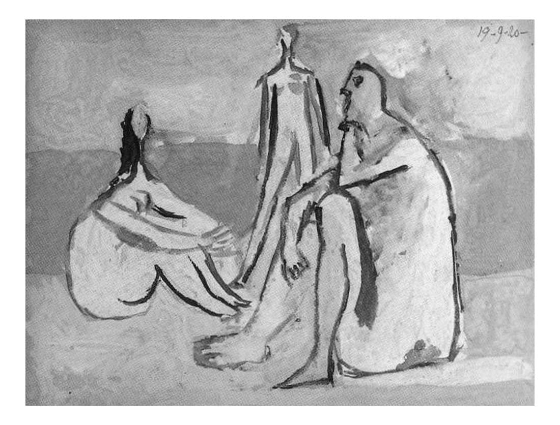 1920 Trois baigneuses II by Pablo Picasso, vintage artwork, 16x12"(A3) Poster