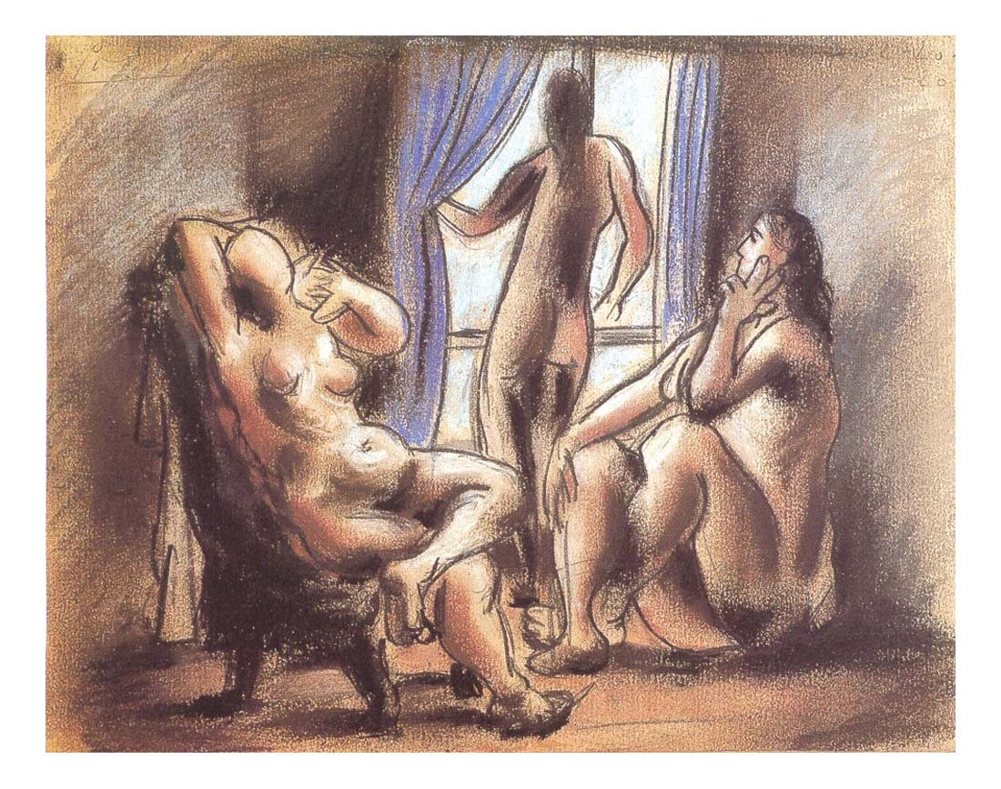 1920 Trois nus by Pablo Picasso, vintage artwork, 16x12"(A3) Poster