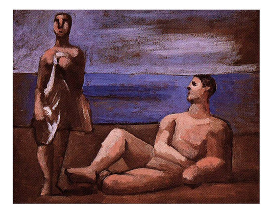 1921 Deux baigneurs by Pablo Picasso, vintage artwork, 16x12"(A3) Poster