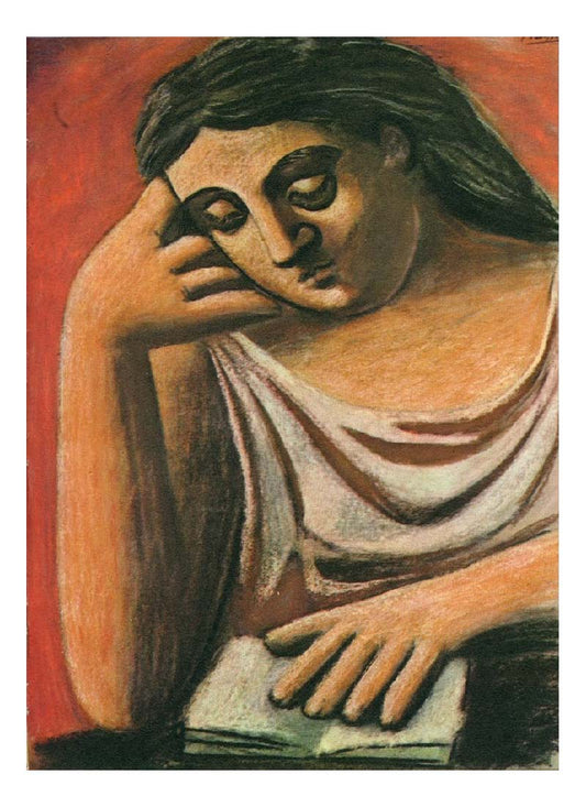 1921 Femme assise lisant un livre by Pablo Picasso, vintage artwork, 16x12"(A3) Poster
