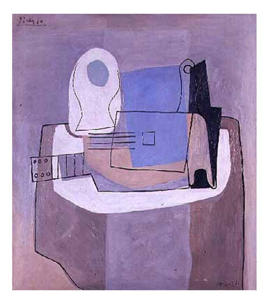 1921 Guitare, bouteille et compotier by Pablo Picasso, vintage artwork, 16x12"(A3) Poster