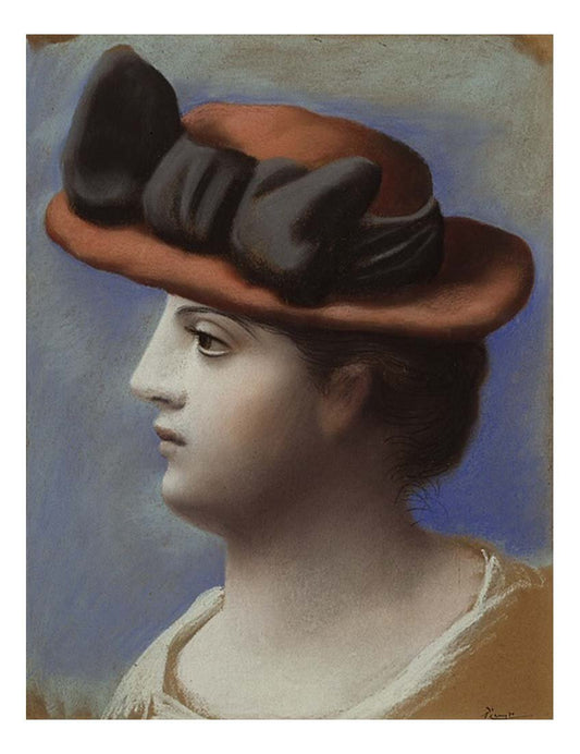 1921 Jeune femme au chapeau rouge by Pablo Picasso, vintage artwork, 16x12"(A3) Poster