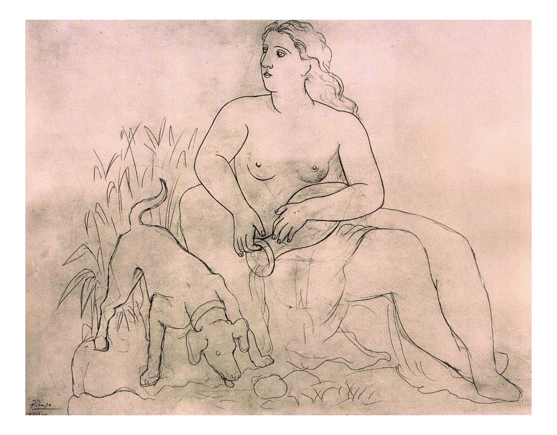 1921 La source by Pablo Picasso, vintage artwork, 16x12"(A3) Poster