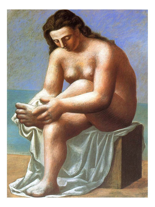 1921 Nu assis s'essuyant le pied by Pablo Picasso, vintage artwork, 16x12"(A3) Poster