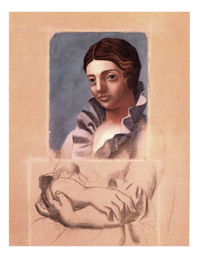 1921 Portrait d'Olga by Pablo Picasso, vintage artwork, 16x12"(A3) Poster