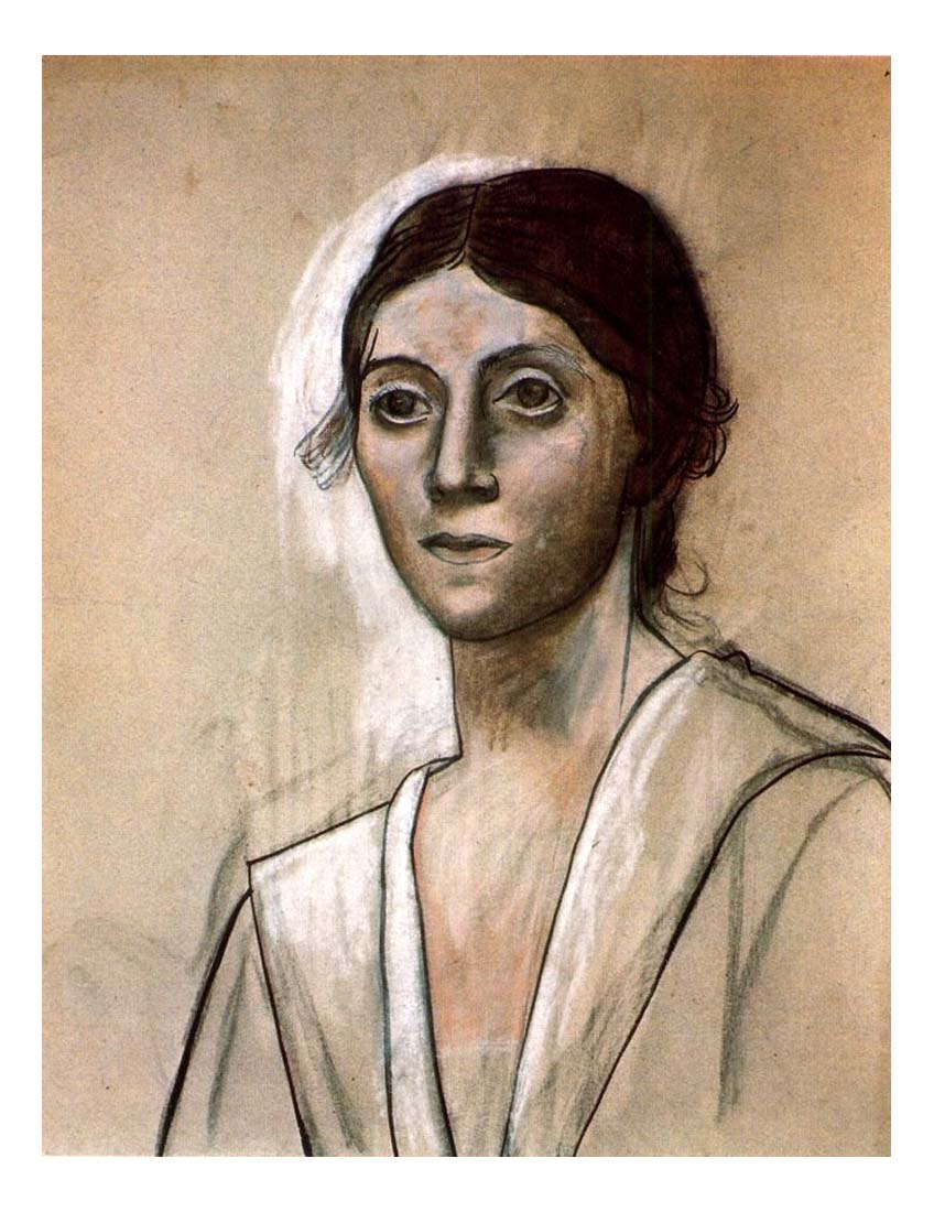 1921 Portrait d'Olga1 by Pablo Picasso, vintage artwork, 16x12"(A3) Poster