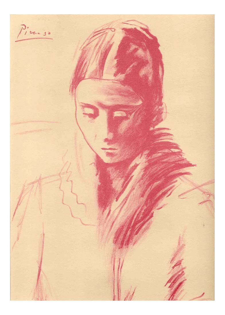 1921 Portrait d'Olga3 by Pablo Picasso, vintage artwork, 16x12"(A3) Poster