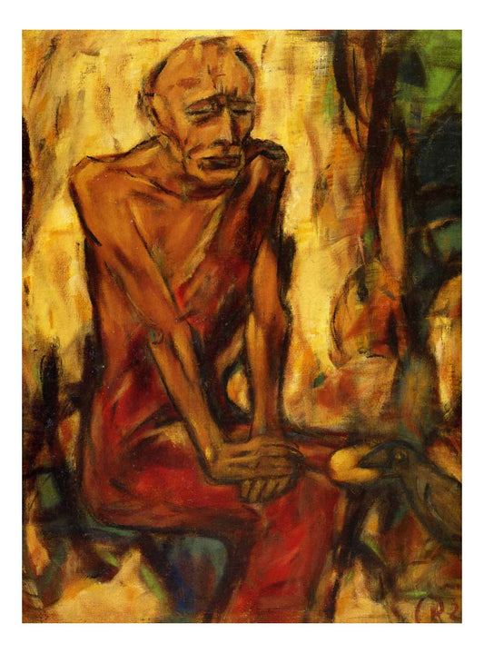 1921 Rohlfs Elias  - Fed by ravens-Vintage Artwork, 16x12"(A3) Poster Print