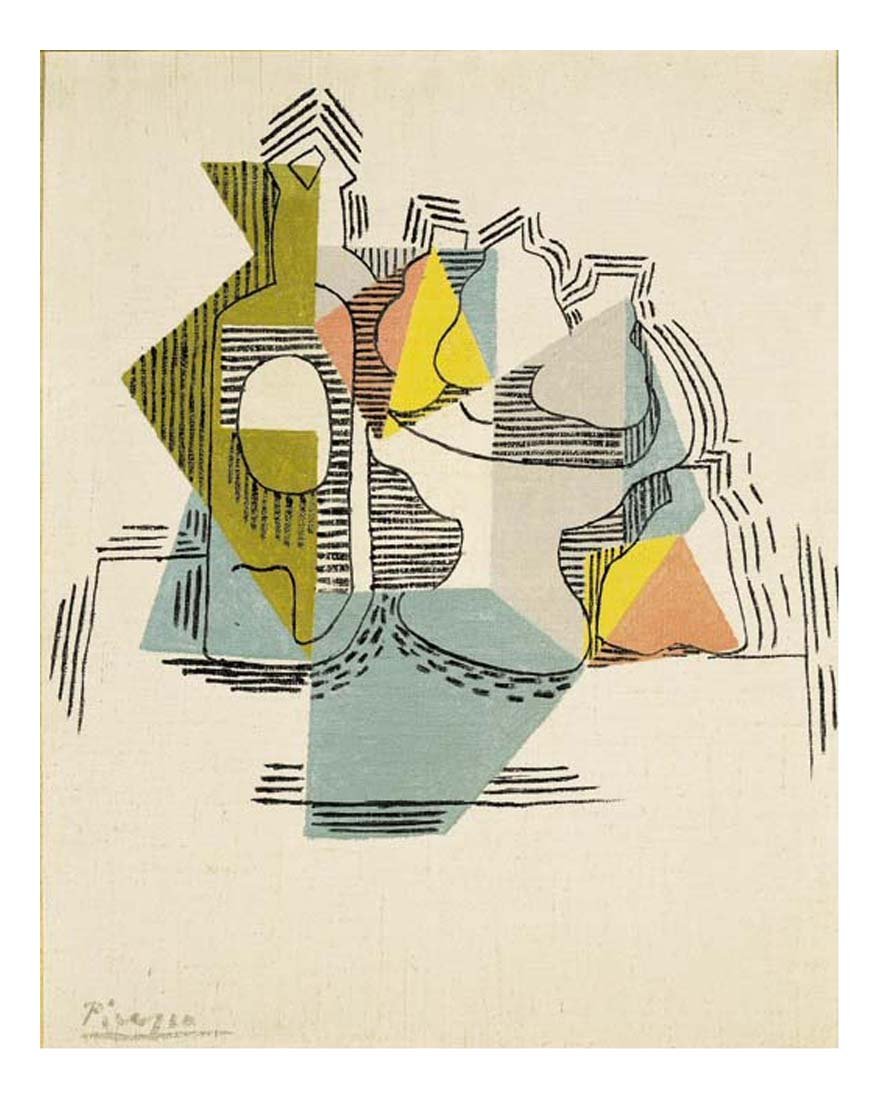 1922 Bouteille et compotier by Pablo Picasso, vintage artwork, 16x12"(A3) Poster