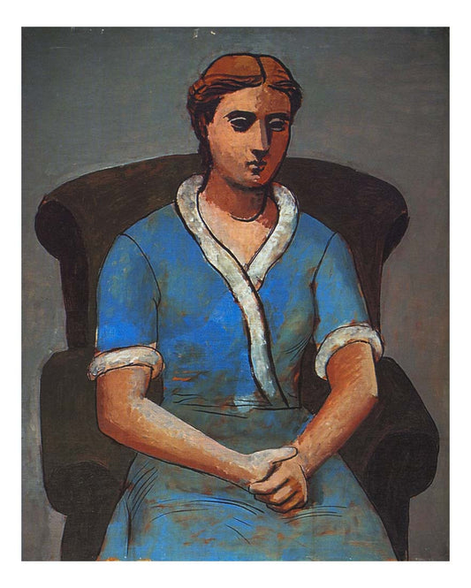1922 Femme dans un fauteuil (Olga) by Pablo Picasso, vintage artwork, 16x12"(A3) Poster