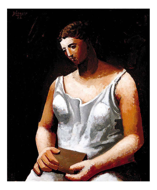 1922 Femme en blanc by Pablo Picasso, vintage artwork, 16x12"(A3) Poster