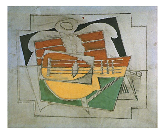1922 Guitare by Pablo Picasso, vintage artwork, 16x12"(A3) Poster