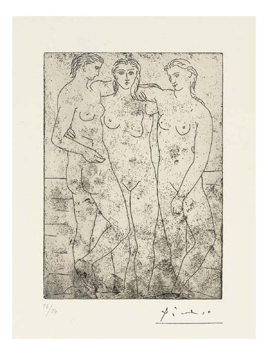 1922 Les trois baigneuses II by Pablo Picasso, vintage artwork, 16x12"(A3) Poster