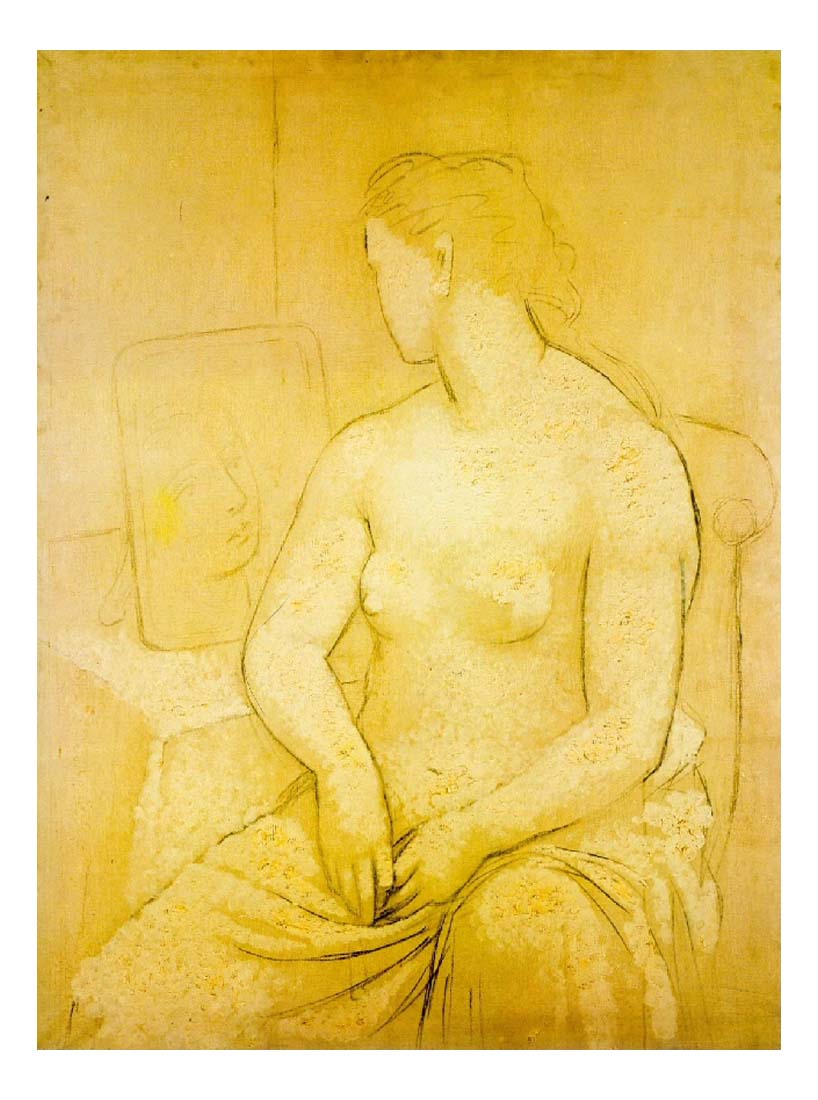 1922 Nu assis by Pablo Picasso, vintage artwork, 16x12"(A3) Poster