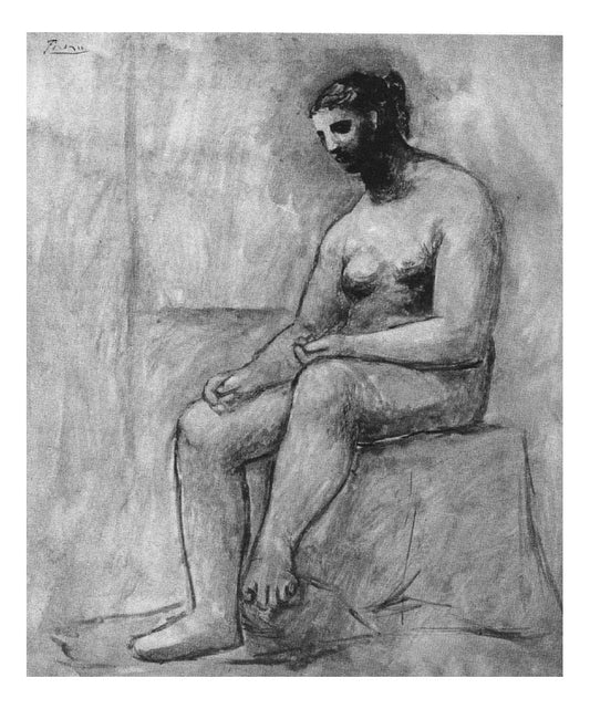 1922 Nu assis1 by Pablo Picasso, vintage artwork, 16x12"(A3) Poster