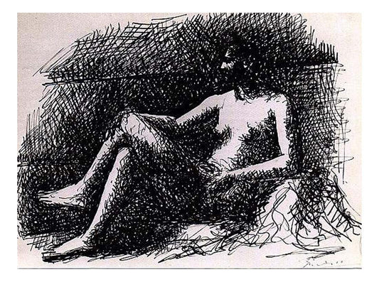 1922 Nu assise by Pablo Picasso, vintage artwork, 16x12"(A3) Poster