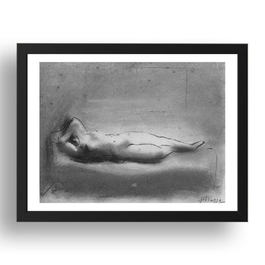 1922 Nu couche1 (1922 Nude layer1), vintage artwork by Pablo Picasso, A3 Size Reproduction Poster Print in 17x13" Black Frame