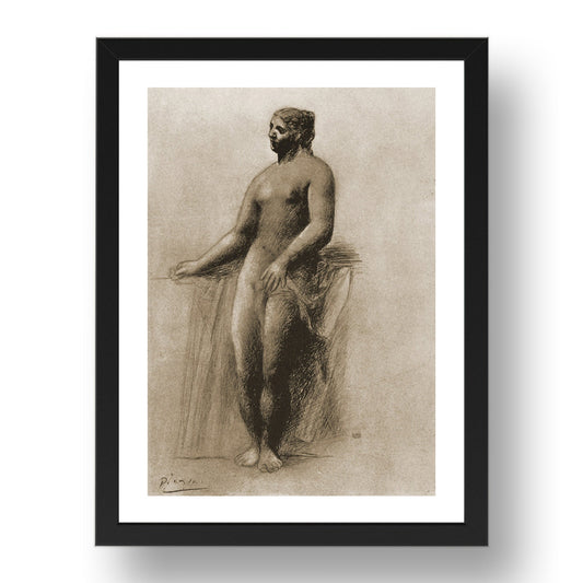 1922 Nu feminin debout (1922 Standing Female Nude), vintage artwork by Pablo Picasso, A3 Size Reproduction Poster Print in 17x13" Black Frame