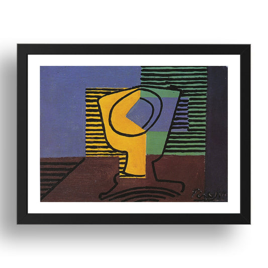 1922 Verre (1922 Glass), vintage artwork by Pablo Picasso, A3 Size Reproduction Poster Print in 17x13" Black Frame
