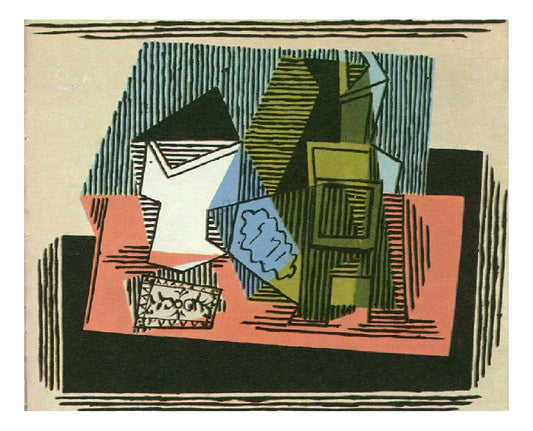 1922 Verre, bouteille et paquet de tabac by Pablo Picasso, vintage artwork, 16x12"(A3) Poster