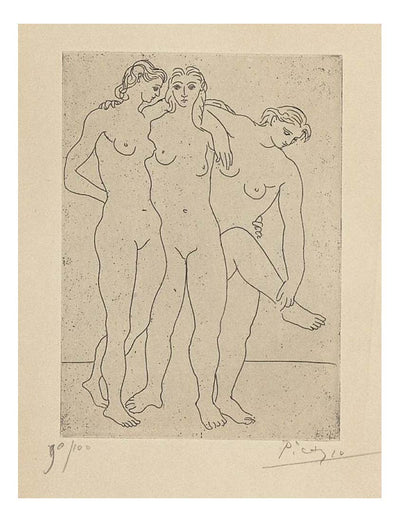 1922 Les trois baigneuses III by Pablo Picasso, vintage artwork, 16x12"(A3) Poster
