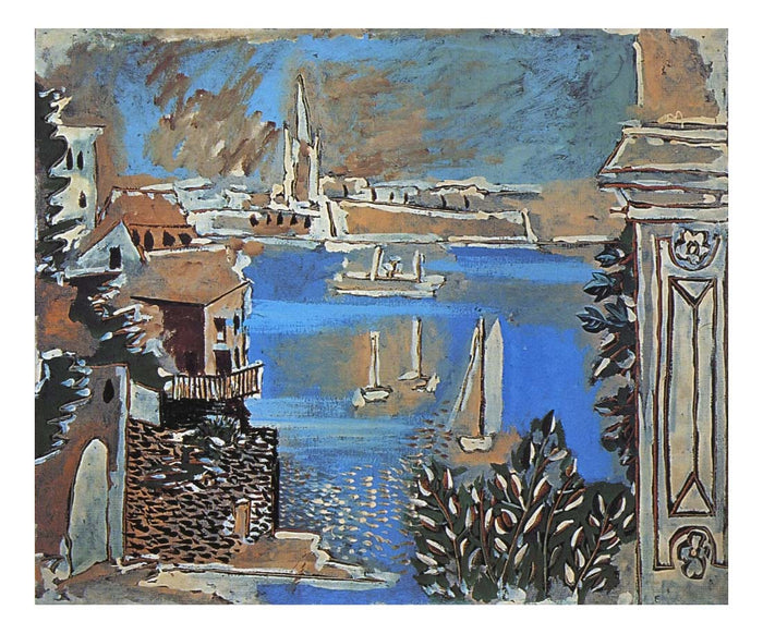 1922 Paysage de Dinard by Pablo Picasso, vintage artwork, 16x12