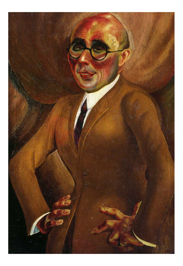 1923 Otto Dix - Portrait of jeweler Karl Krall-Vintage Artwork, 16x12"(A3) Poster Print