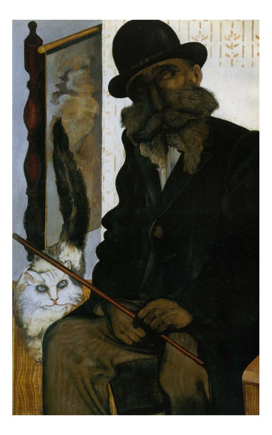 1925 Jankel Adler Cleron - The cat breeder-Vintage Artwork, 16x12"(A3) Poster Print