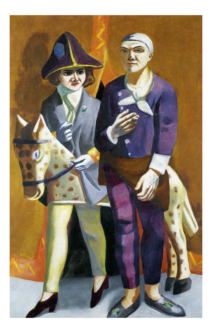 1925 Max Beckmann - Double portrait Carnaval -Vintage Artwork, 16x12"(A3) Poster Print