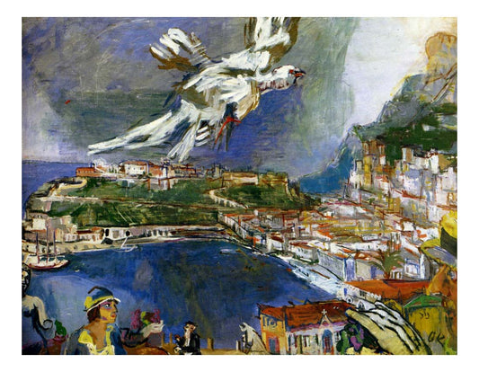 1925 Oskar Kokoschka Monte-Carlo -Vintage Artwork, 16x12"(A3) Poster Print