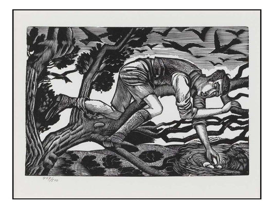 Boy Bird-nesting c1927 by Eric Ravilious - A4 Poster