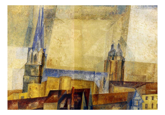 1931 Lyonel Feininger - The tower above the city, Notre-Dame -Vintage Artwork, 16x12"(A3) Poster Print