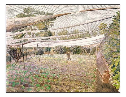 Strawberry Nets (1932), Classic Art by Eric Ravilious - A4 Poster