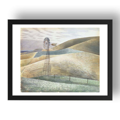 1934 Windmill graphite & watercolour by Eric Ravilious, 17x13" Frame