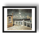 1935 Channel Steamer Leaving Harbour by Eric Ravilious, 17x13" Frame