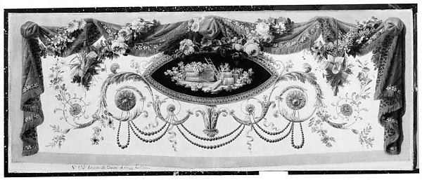 French Painter:Cartoon for the Back of a Tapestry Settee -16x12"(A3) Poster