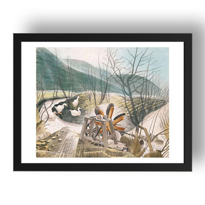 1938 The Waterwheel by Eric Ravilious, 17x13" Frame