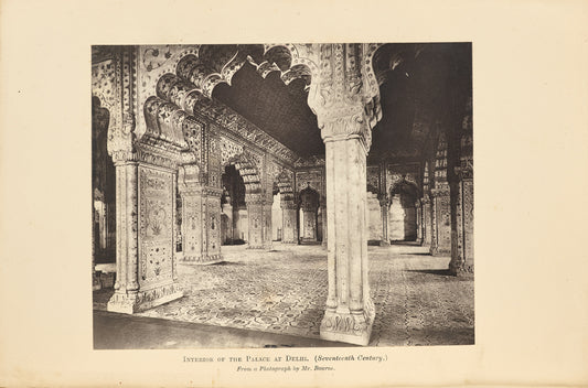 Samuel Bourne:Delhi; The Palace, interior of the Dewan-i-Kas, Poster Print Wall Art