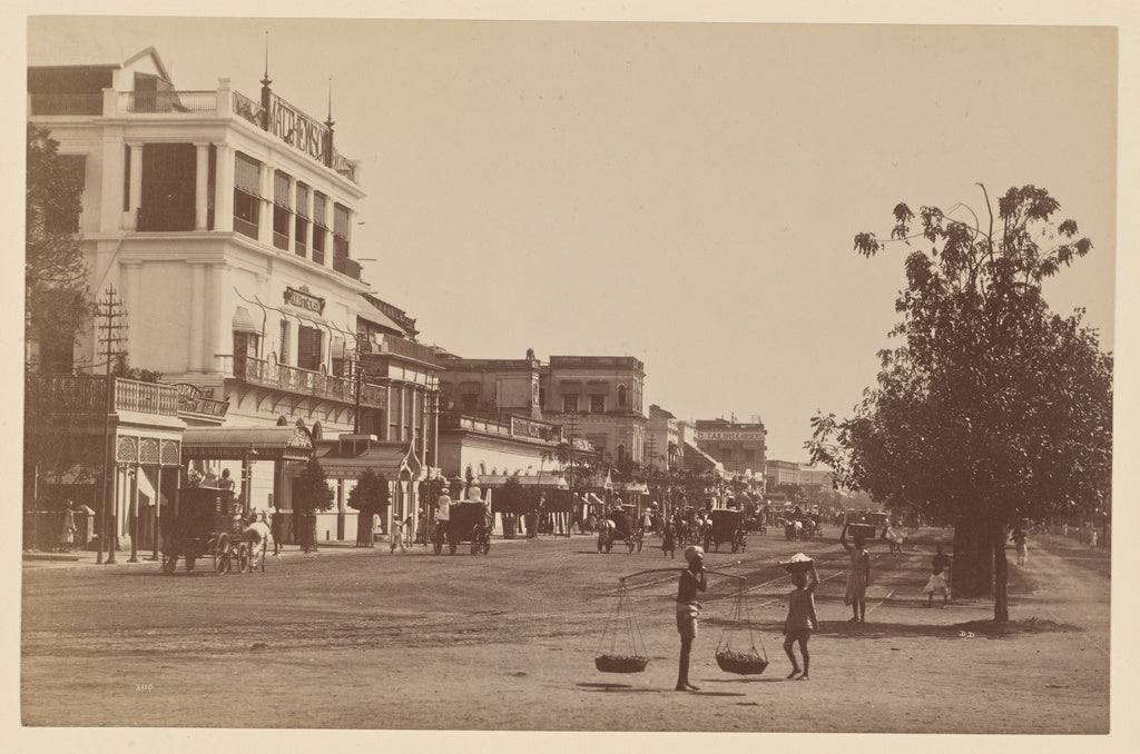 Lala Deen Dayal:Esplanada Row, Looking Towards Dharamtala, C, Poster Print Wall Art