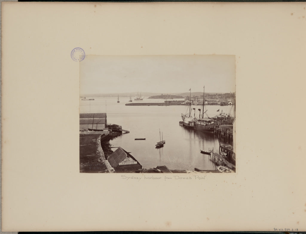 Charles Bayliss:Sydney harbour from Dawes Point, Poster Print Wall Art