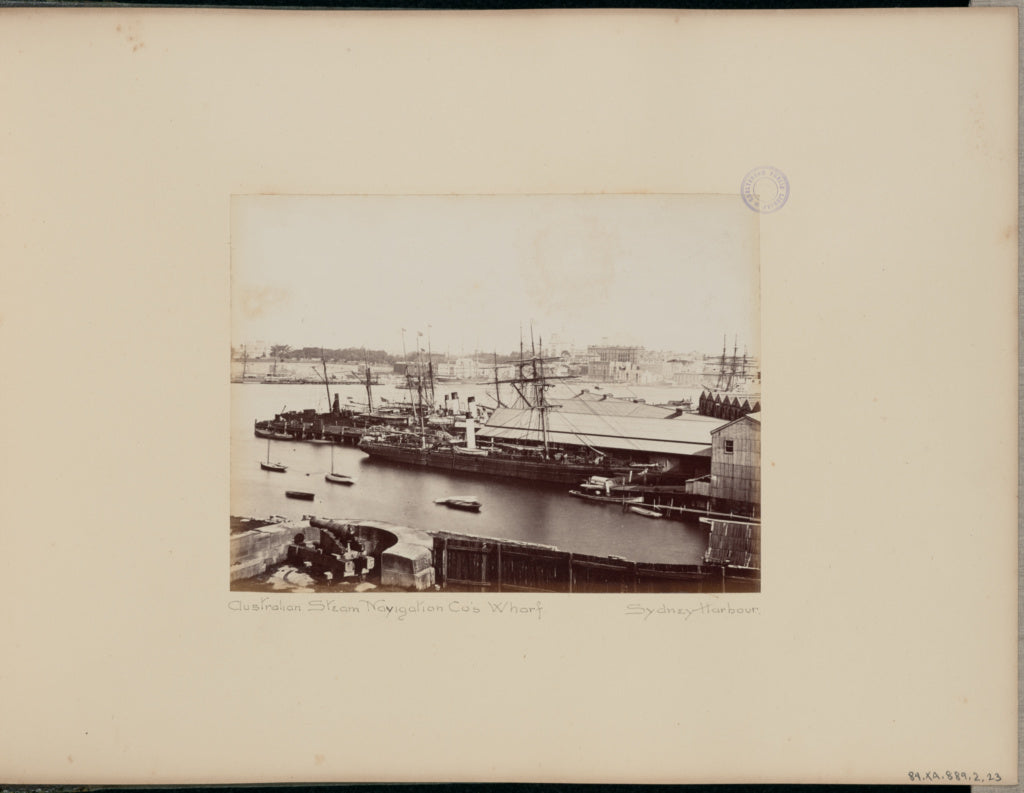 Charles Bayliss:Australian Steam Navigation Co's Wharf, Poster Print Wall Art