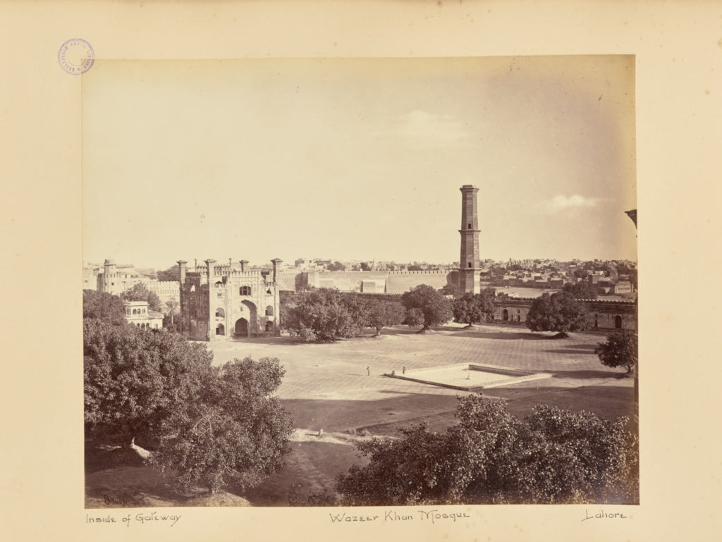Samuel Bourne:Lahore; Gate of Mosque from Minaret, Poster Print Wall Art