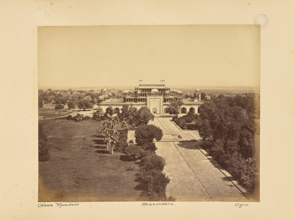 Unknown maker:Akbars [sic] Mausoleum. Secundera. Agra, Poster Print Wall Art