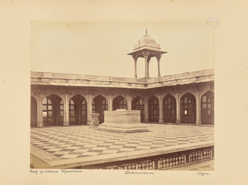 Unknown maker:Roof of Akbars [sic] Mausoleum. Secundera. Agr, Poster Print Wall Art
