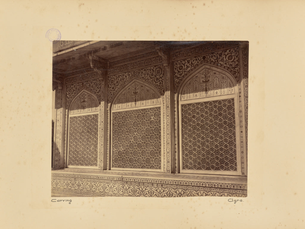 Unknown maker:Carving. Agra, Poster Print Wall Art