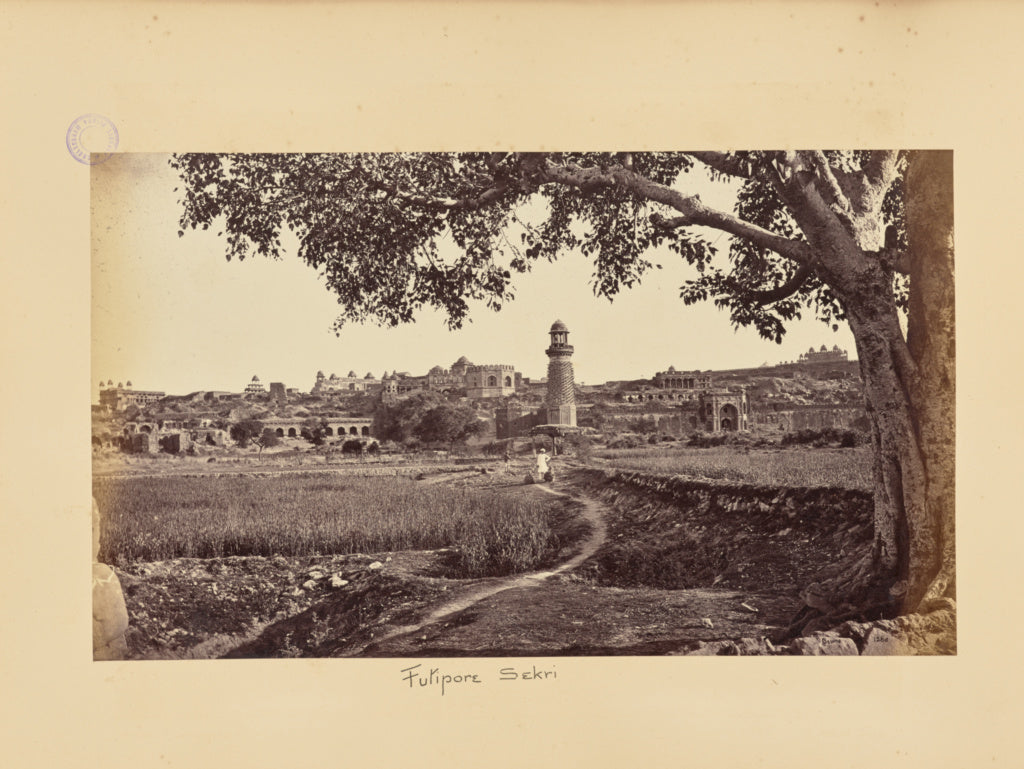 Samuel Bourne:Futtypore Sikri; General View of the Ruins (We, Poster Print Wall Art